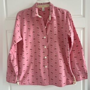 Gap Y2K Pink Floral Button Up Womens Pajama Top Size M Cottagecore Grannycore